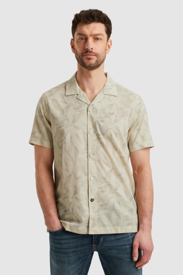 PME legend short sleeve shirt print on ctn sl Beige