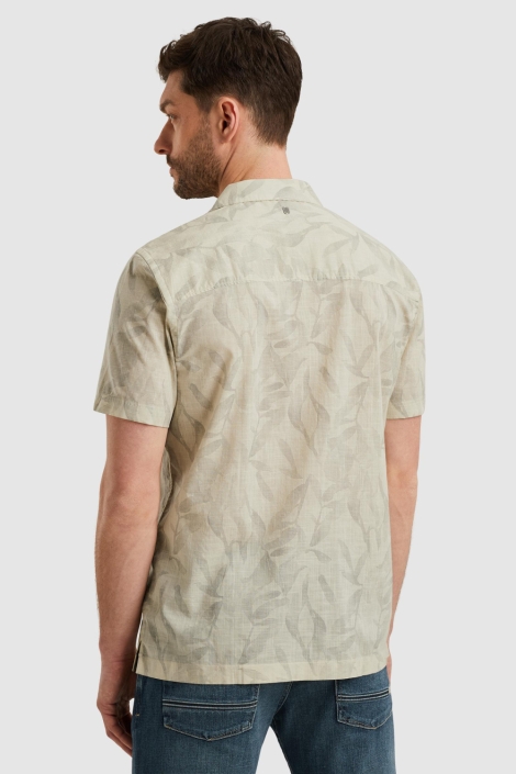 PME legend beige heren overhemd | Model achteraanzicht