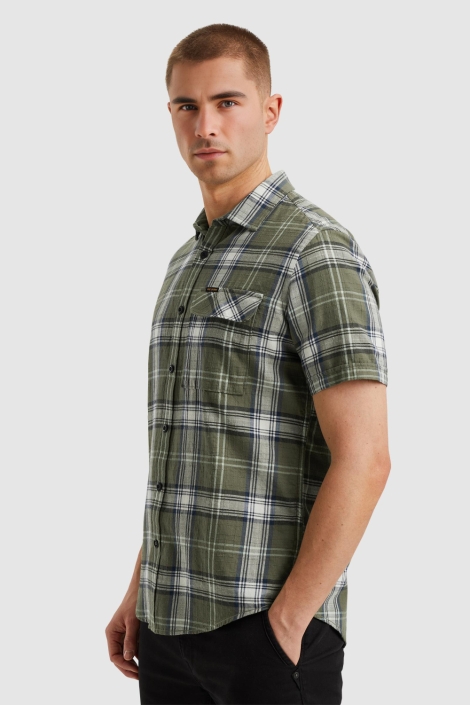 PME legend groene heren overhemd | Model zijaanzicht