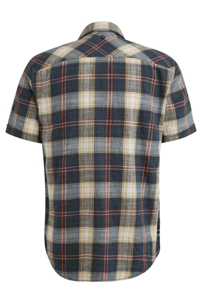 PME legend blauwe heren overhemd | Achteraanzicht