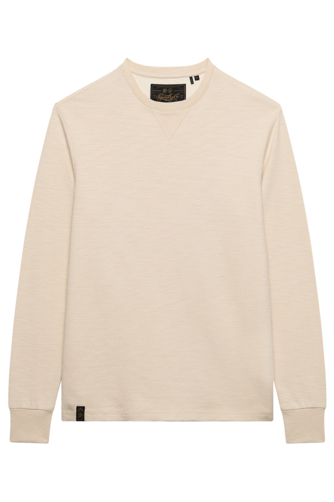 Superdry beige heren t-shirt | Vooraanzicht