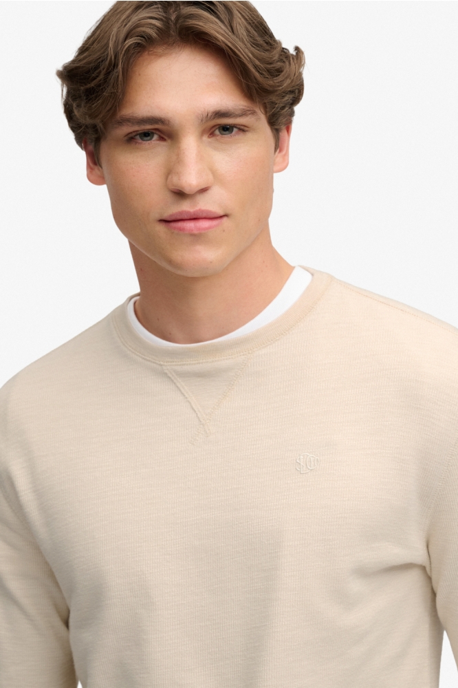 Superdry beige heren t-shirt | Close up