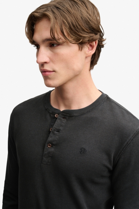 Superdry zwarte heren polo | Close up