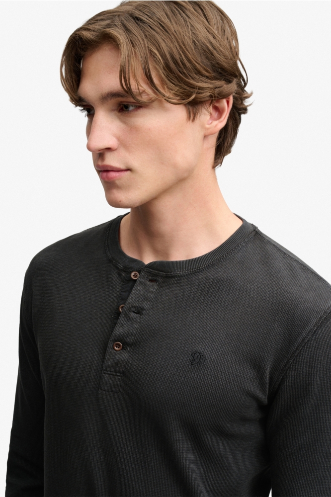 Superdry zwarte heren polo | Close up