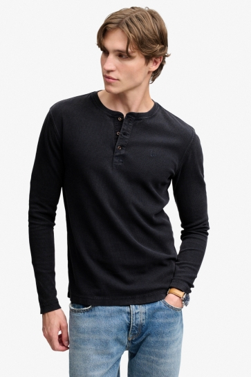 Superdry T-shirt WAFFLE LONG SLEEVE HENLEY TOP M6010975A French Blue