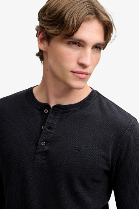 Superdry blauwe heren t-shirt | Close up