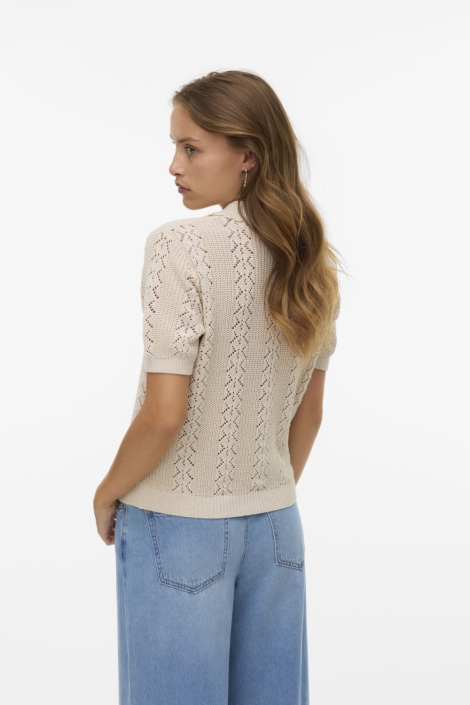 Vero Moda beige dames vest | Model achteraanzicht