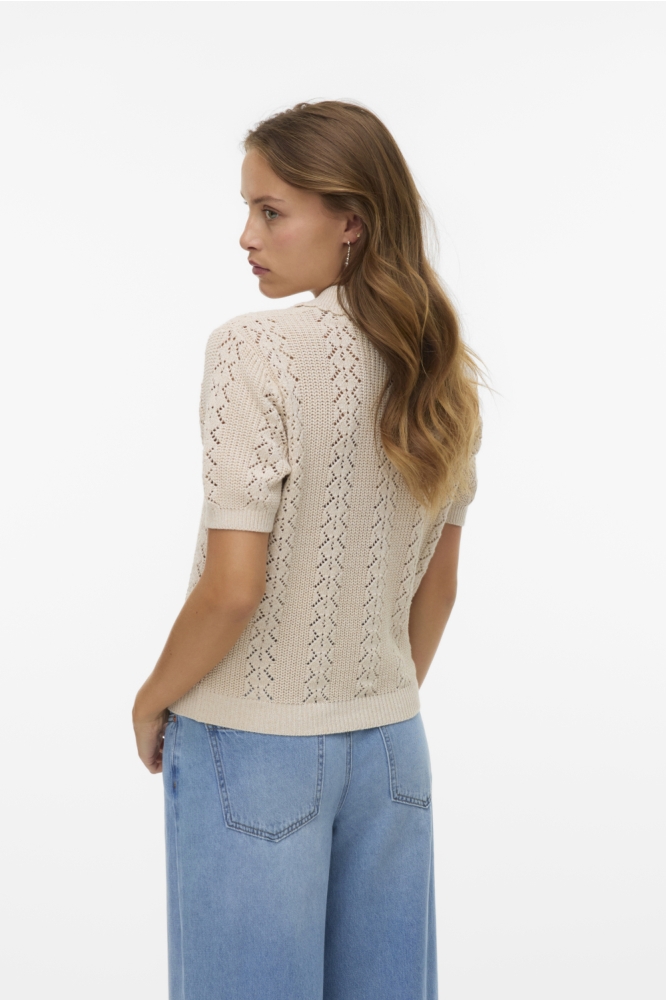 Vero Moda beige dames vest | Model achteraanzicht