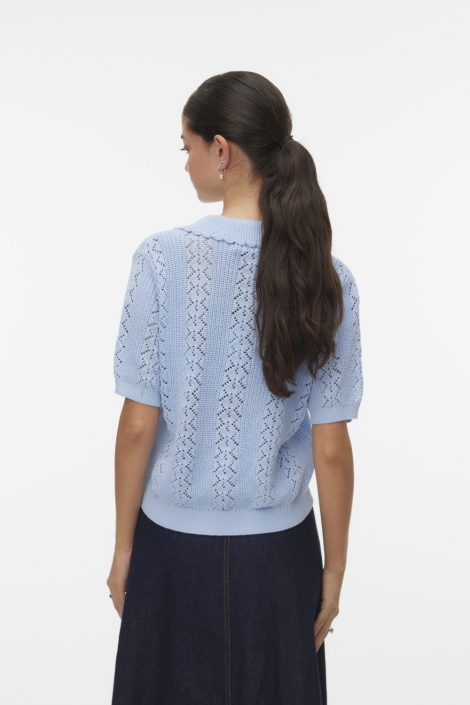 Vero Moda blauwe dames vest | Model achteraanzicht