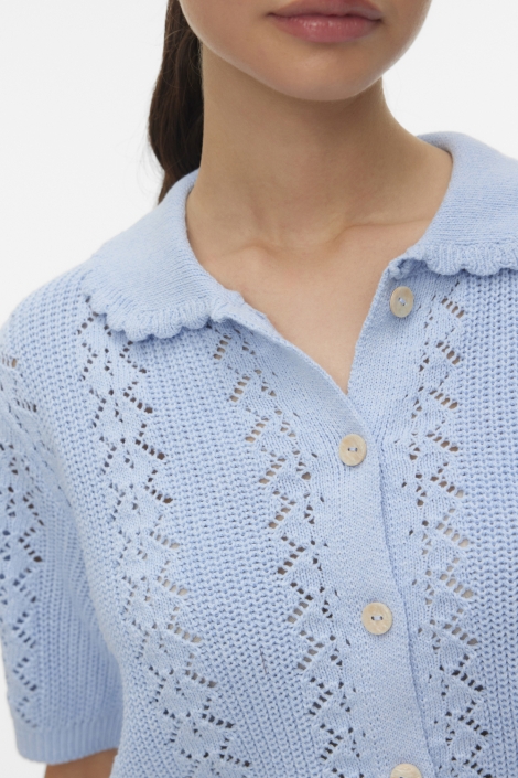 Vero Moda blauwe dames vest | Close up