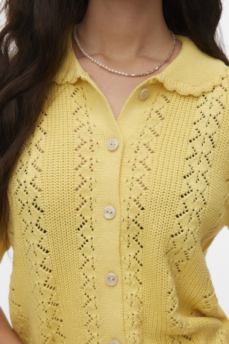Vero Moda gele dames vest | Close up