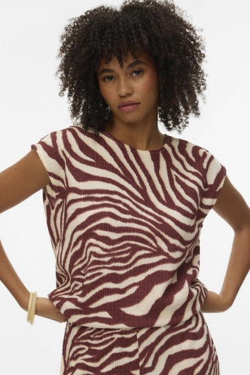 Vero Moda T-shirt VMFRIGA SS TOP JRS BOO 10340830 Birch/MARY/ANDOR