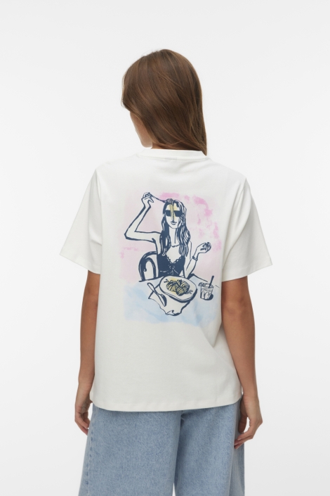 Vero Moda witte dames t-shirt | Model achteraanzicht