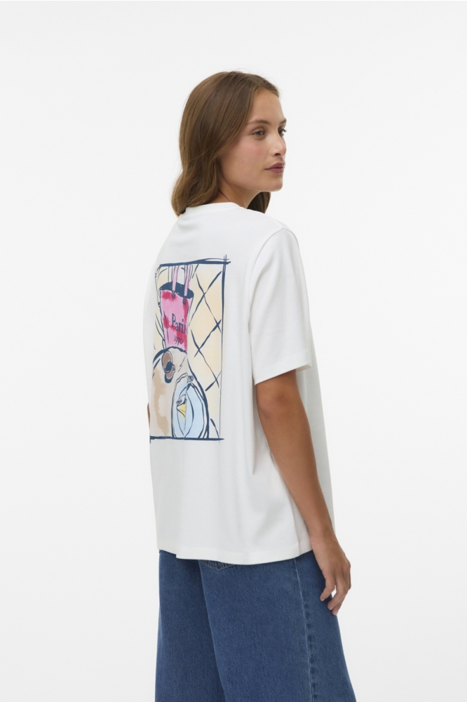 Vero Moda witte dames t-shirt | Model zijaanzicht