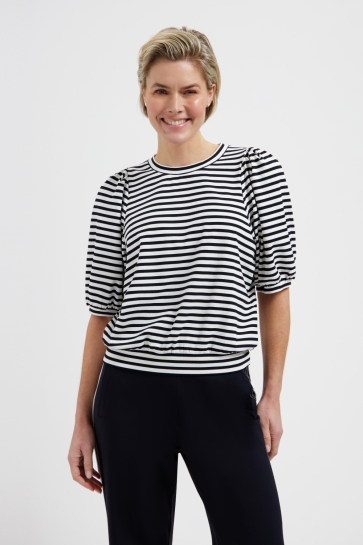 Lady Day T-shirt AMIE T SHIRT L24 580 3032 BLUE SIMPLE WHITE