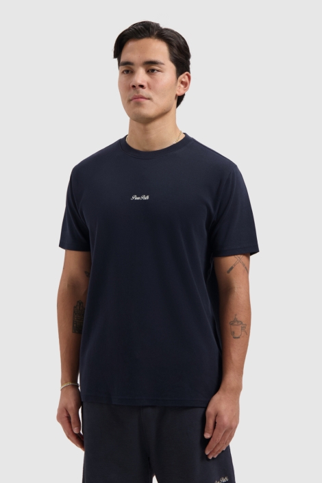 Pure Path blauwe heren t-shirt | Model vooraanzicht