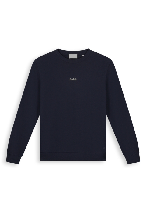 Pure Path blauwe heren sweater | Vooraanzicht