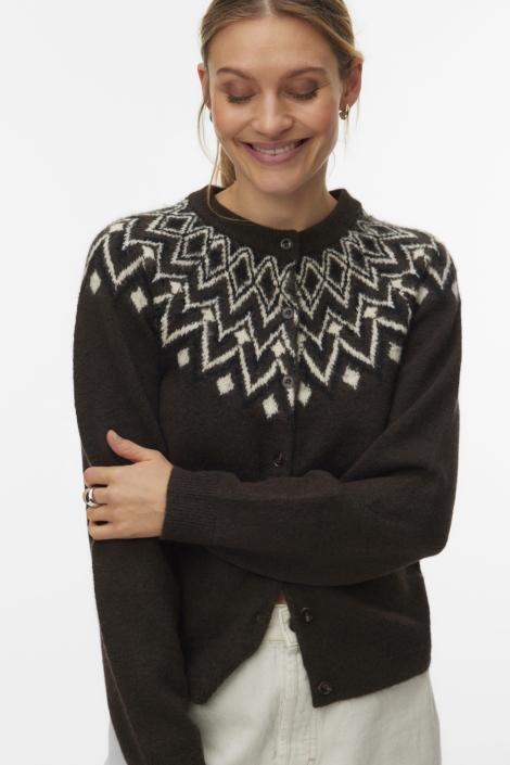 Vero Moda bruine dames vest | Model vooraanzicht