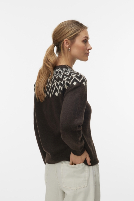 Vero Moda bruine dames vest | Model achteraanzicht