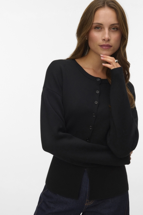 Vero Moda zwarte dames vest | Model vooraanzicht