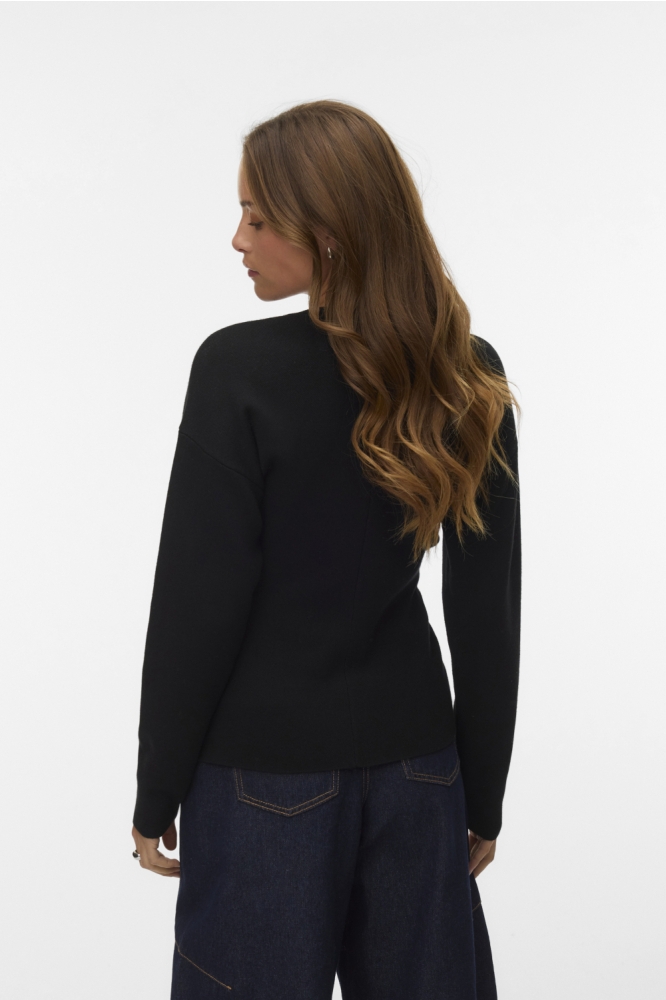 Vero Moda zwarte dames vest | Model achteraanzicht