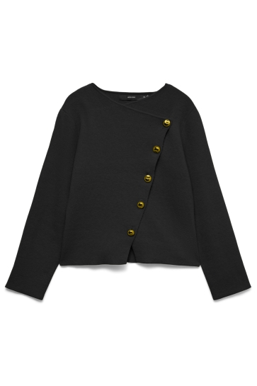 Vero Moda vmvienna ls o-neck wrap cardigan Zwart