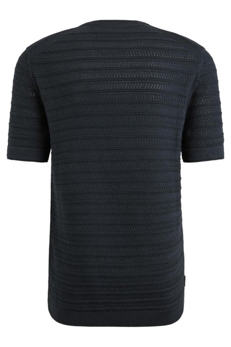 Cast Iron blauwe heren t-shirt | Achteraanzicht