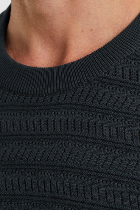 Cast Iron blauwe heren t-shirt | Close up