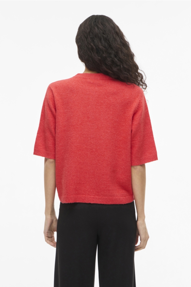 Vila rode dames vest | Model achteraanzicht