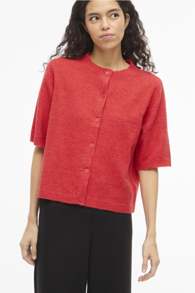 Vila rode dames vest | Close up