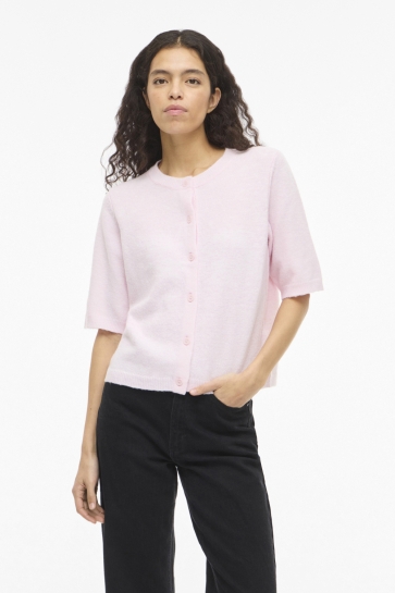 Vila Vest VILIGA 2/4 O-NECK KNIT CARDIGAN - N 14113226 CHERRY BLOSSOM/MELANGE