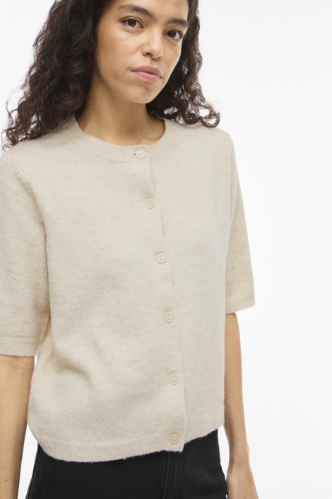 Vila beige dames vest | Close up