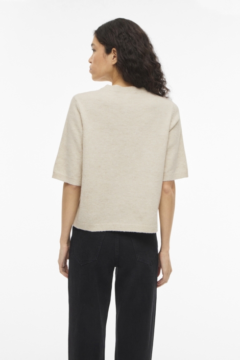 Vila beige dames vest | Model achteraanzicht