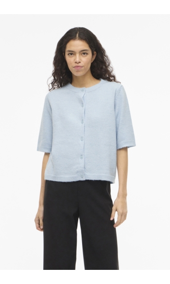 VILIGA 2/4 O-NECK KNIT CARDIGAN - N 14113226 NANTUCKET BREEZE/MELANGE