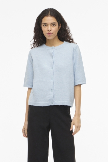 Vila Vest VILIGA 2/4 O-NECK KNIT CARDIGAN - N 14113226 NANTUCKET BREEZE/MELANGE