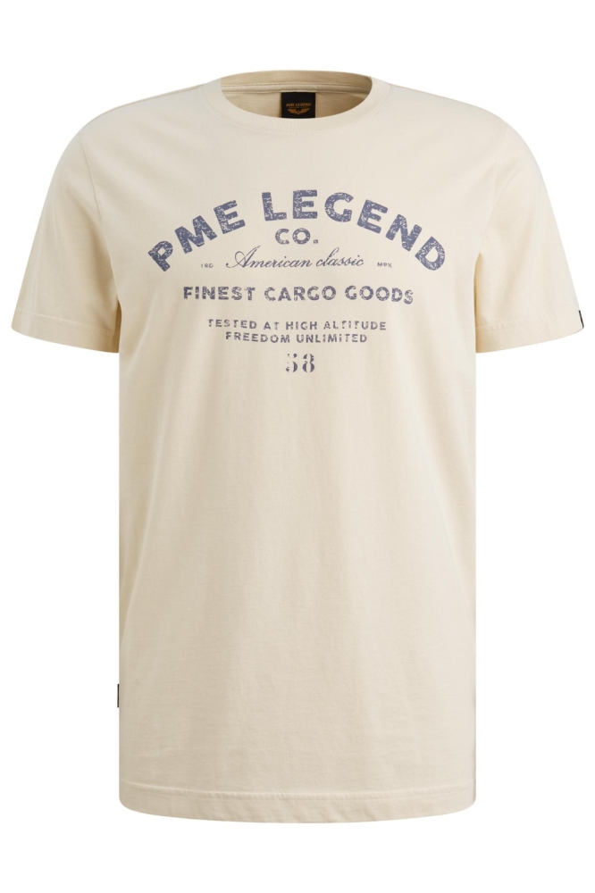 PME legend ecru heren t-shirt | Vooraanzicht
