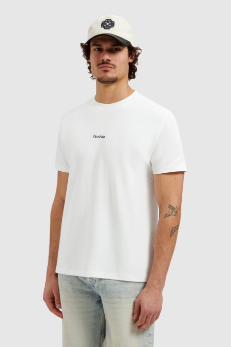 Pure Path witte heren t-shirt | Model vooraanzicht
