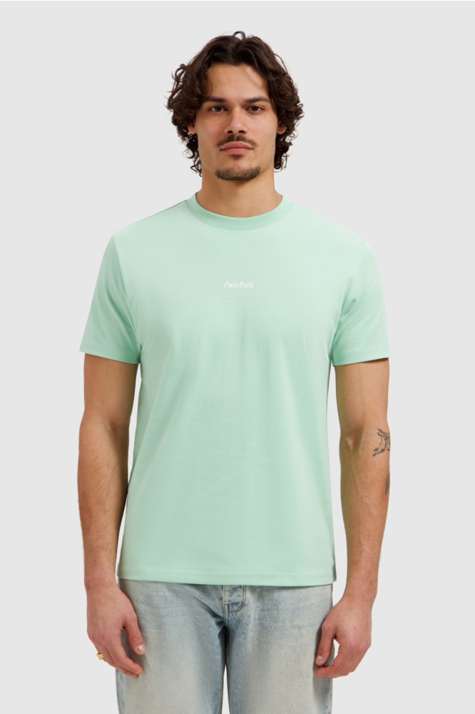 Pure Path groene heren t-shirt | Model vooraanzicht