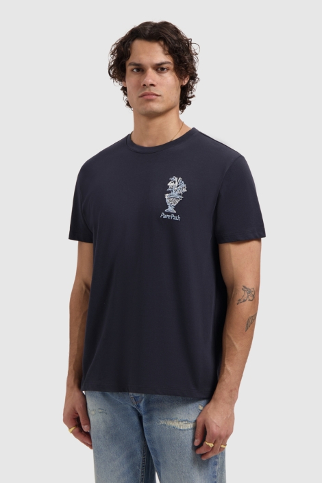 Pure Path blauwe heren t-shirt | Model vooraanzicht