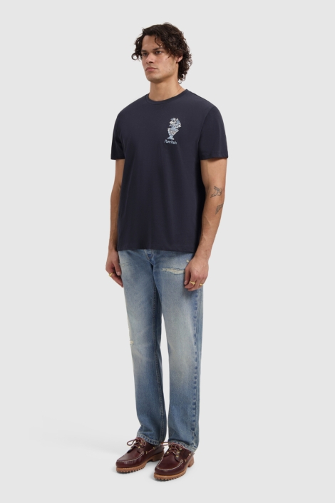 Pure Path blauwe heren t-shirt | Model