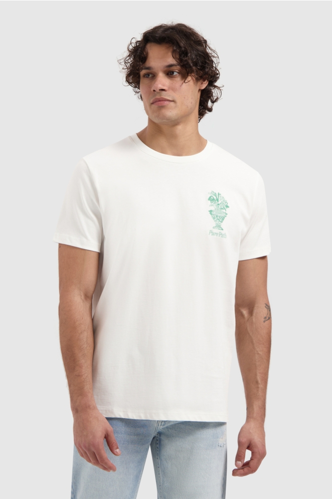 Pure Path witte heren t-shirt | Model vooraanzicht