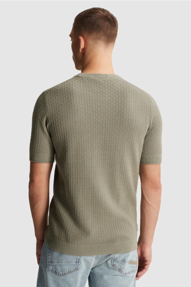 Cast Iron groene heren t-shirt | Model achteraanzicht