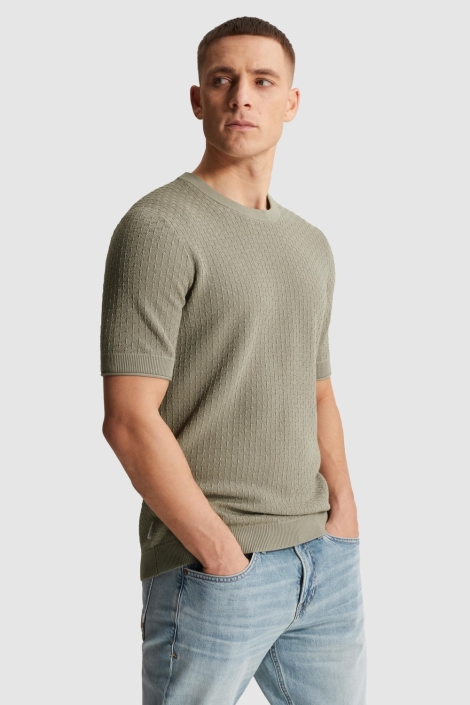 Cast Iron groene heren t-shirt | Model zijaanzicht