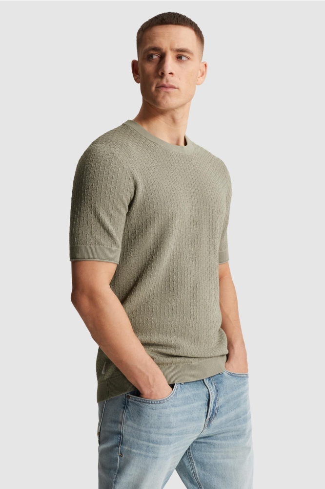 Cast Iron groene heren t-shirt | Model zijaanzicht
