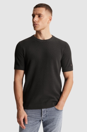 Cast Iron short sleeve r-neck regular fit co Grijs