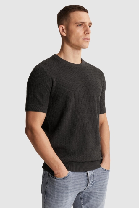 Cast Iron grijze heren t-shirt | Model zijaanzicht