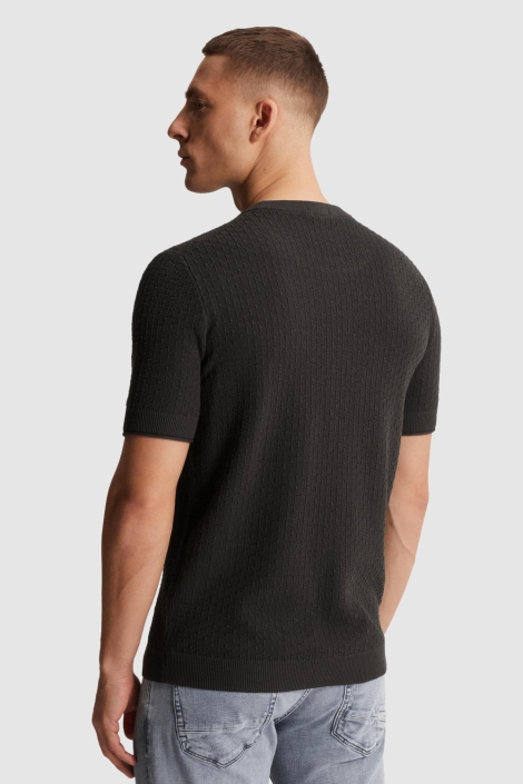 Cast Iron grijze heren t-shirt | Model achteraanzicht