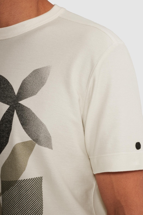 Cast Iron ecru heren t-shirt | Close up
