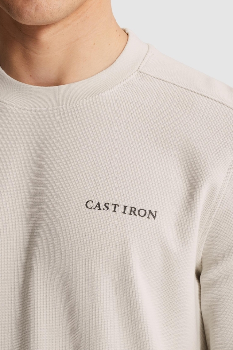 Cast Iron ecru heren t-shirt | Close up