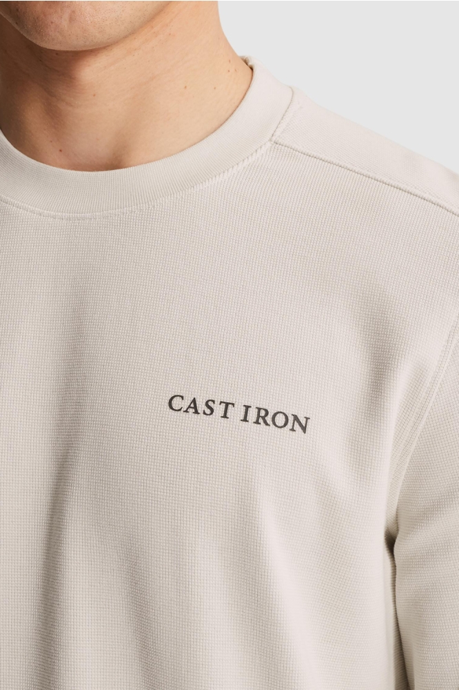 Cast Iron ecru heren t-shirt | Close up